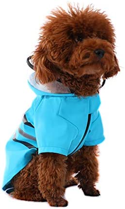 Wizland Dog Raincoat Dog Rain Jacket with Hood Lightweight Waterproof Jacket X-Small to XX-Large Dogs and Puppies(Blue,XS)