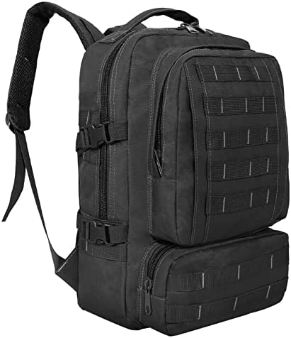 Military Backpack Tactical Backpack for Women Men Military Expansion Travel Backpack (Black)