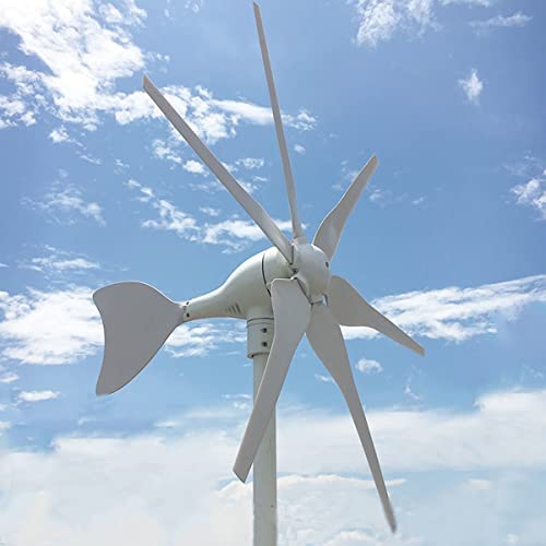 Wind Turbine Generator Kit 400W 12V 24V with 6 Blade, Horizontal Wind Turbine with Charge Controller, Wind Power Generator for Marine, RV, Home, Windmill Generator Suit for Hybrid Solar Wind System