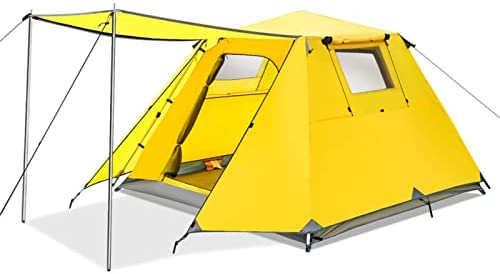 TOOCAPRO Family Camping Tent, Instant Cabin Tent 4 Person Big Tents for Camping Waterproof &Windproof Sturdy Four Seasons with Sun Shade Automatic Aluminum Pole Upgraded Ventilation System