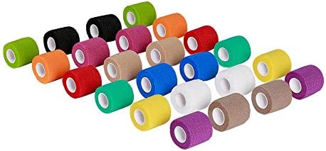 FriCARE Nonwoven Self-Adhesive Bandage, Self-Adherent Cohesive First Aid Medical Wrap, Elastic Athletic/Vet Tape for Wrist 2 Inches Wide (24 Pack)