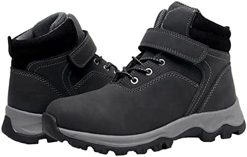 Dirafy Kids Boys Outdoor Hiking Boots – Unisex Child Water Resistant Non Slip Athletic Ankle Boots