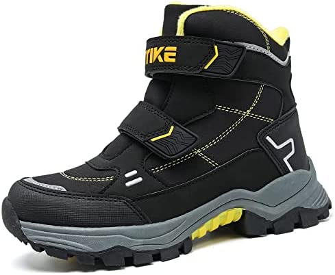 VITUOFLY Boys Hiking Boots Kids Hiking Shoes Girls Outdoor Warm Winter Snow Boots Adventure Trekking Shoes Anti-skid Sneakers Steel Buckle Durable Comfortable