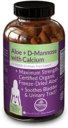 Intimate Rose Aloe Vera Capsules – IC Supplements – 200x Concentrate Pure Aloe Vera + D-Mannose + Calcium – Easy to Swallow Aloe Vera Pills