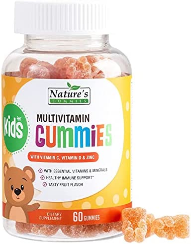 Daily Multivitamin Gummies for Kids + Vitamins C, D3 & Zinc for Immune Support – Children’s Multivitamin Chewable, Gluten Free, Nature’s Non-GMO Supplement, Tasty Strawberry Flavored – 60 Gummies