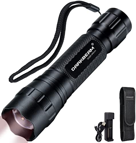 DARKBEAM Infrared 940nm Light for Night Vision Scope, LED Long Range & Mini IR Flashlight Must Work with Infrared Gear, Rechargeable Portable Zoom Tactical Illuminator for Hunting, Observation, Search