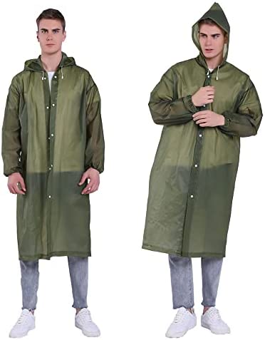 YDYJKI Rain Coats (2 Pack) -Rain Ponchos for Adults Reusable Rain Jackets Raincoats for Men Women