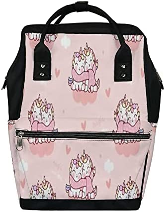 Kawaii Animals Unicorn Couple Lover Cute Pony Child Diaper Bag Backpack, waterproof backpack Baby Nappy Changing Bags Laptop Backpack for Travel, Large Capacity, Durable and Stylish for Woman and Men.