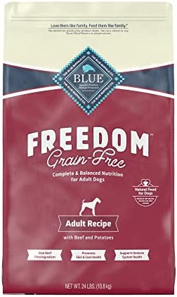 Blue Buffalo Freedom Grain Free Natural Adult Dry Dog Food, Beef 24-lb