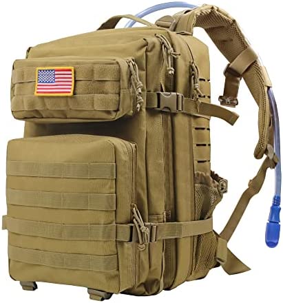 45L Men’s Tactical Military Backpack for Men Army Backpack Camo Molle Backpack 3 Day Assault Pack for Hiking Camping Trekking