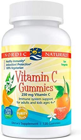 Nordic Naturals Vitamin C Gummies, Tart Tangerine – 120 Gummies – 250 mg Vitamin C – Immune Support, Antioxidant Protection, Child Growth & Development – Non-GMO, Vegan – 60 Servings