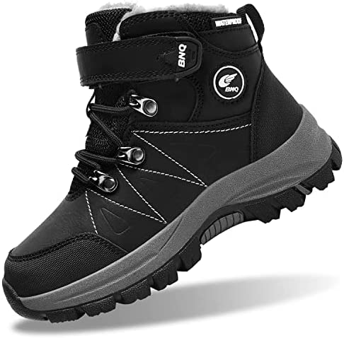Kids Girls Boys Winter Warm Hiking Snow Boots Outdoor Insulated Fur Lined Waterproof Ankle Shoes