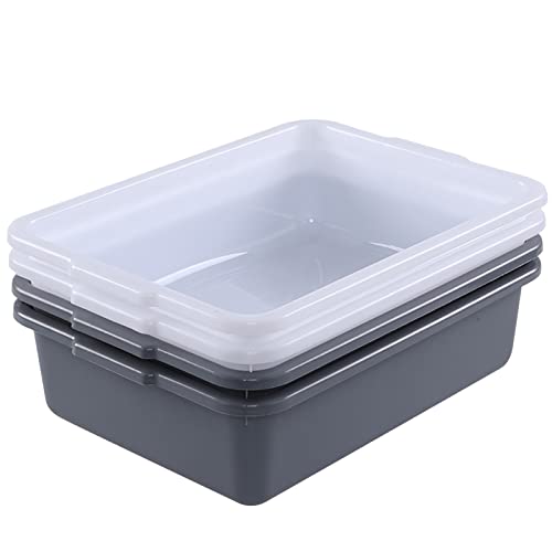 Innouse Small Commercial Bus Tub Box, 8 Liter Plastic Utility Bus Box, 4-Pack