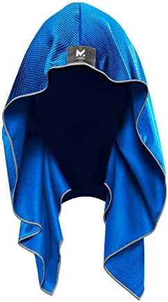 MISSION Cooling Hoodie Towel- Sport Hood Towel, Cools When Wet, UPF 50, Contours Your Head to Stay in Place