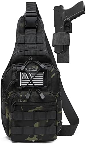 ATBP Small Tactical Sling Backpack Bag Concealed Carry Pistol Holster One Over Shoulder Bag Pack Men Universal Holster