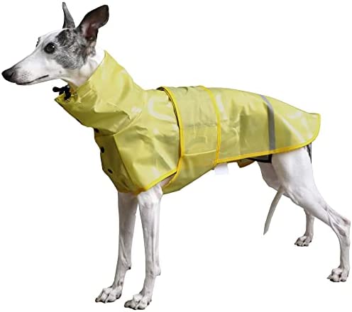 Dog Rain Jacket, ZOOLAND Lightweight Ajustable Reflective Strip Waterproof Slicker Poncho Rainwear for Dogs Yellow 3XL