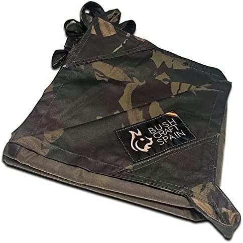 Bushcraft Spain Waterproof Camo Oilskin Tarp 10’ x 10’ Waxed Cotton Canvas Shelter for Survival, Bushcraft and Traditional Camping- Camo Limited Edition- Made in Spain