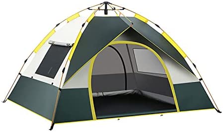 Camping Tent 2/4 Person Family Double Layer Outdoor Tent Waterproof and Windproof, Easy Instant Pop Up, Auto Hydraulic, Suitable for Camping Trips and Parties