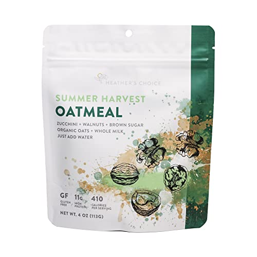 Heather’s Choice Summer Harvest Oatmeal Gluten-Free Breakfast, Vegetarian Dehydrated Food for Backpacking, Camping, Hiking and Hunting
