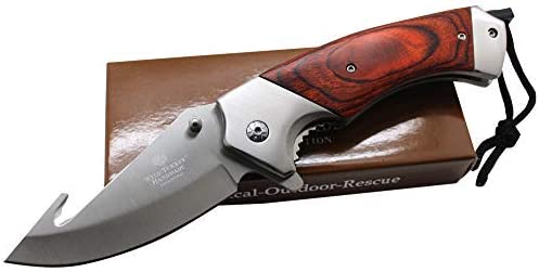 Wild Turkey Handmade Collection Very Strong and Durable Heavy Duty Everyday Carry Folding Knife with Fire Starter – Outdoor Survival Pocket Knife Ideal for Recreational Work Hiking Camping (CW)