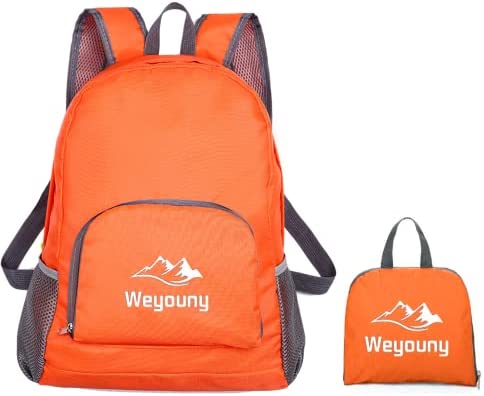 Weyouny Packable Backpack Waterproof Foldable Backpack Lightweight Packable Daypack Collapsible Backpack for Travel, Trip, Hiking, Camping, Cycling, Grey