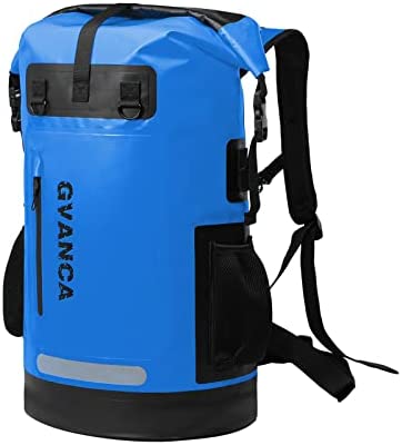 Gvanca Waterproof Dry Bag Backpack for Kayaking, Roll Top Closure Dry Backpack for Kayak, Dry Sack for Outdoors Water Activities Boating Sailing Canoeing Rafting Diving Fishing and Camping