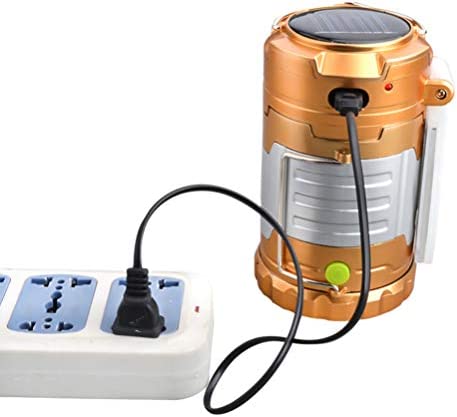 OSALADI LED Camping Lantern Portable Solar Outdoor Emergency Light USB Rechargeable Stretchable Flashlight for Hiking Fishing (Random Color)