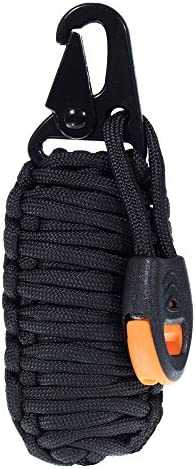 14 in 1 Paracord Grenade Emergency Survival Kit Keychain – Includes Carabiner, Fire Starter, Whistle and More – Hunting, Hiking and Camping