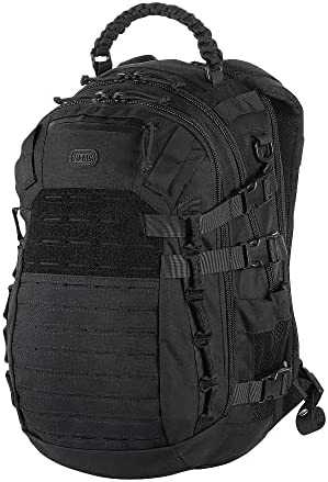 M-Tac Mission Tactical Backpack 25L – Military Style Bag with Molle and Compartment for Hydration Bladder (Black)