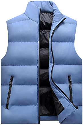 FSAKJKEE Puffer Vest,Winter Lined Fur Crop Vest Casual Thick Softshell Vest Fashion Weight Sweat Zipper Rain Jackets