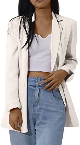 mrcmuu Jackets For Women, Long Classic Blazer for Women Loungewear Long Sleeve Fall V Neck Jackets Baggy Solid