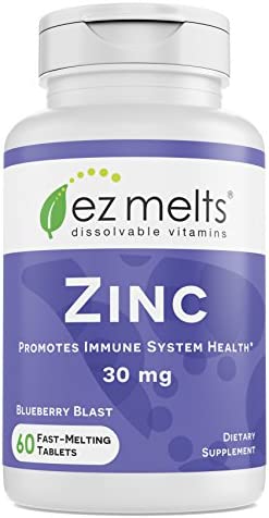 EZ Melts Zinc Supplements for Immune Support – Fast Dissolve Zinc 30mg Tablets – Support Your Immunity with Chewable Zinc Tablets for Adults – Pure Zinc Vitamins and Supplements for Well-Being