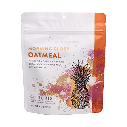 Heather’s Choice Morning Glory Oatmeal Gluten-Free Breakfast, Vegetarian Dehydrated Food for Backpacking, Camping, Hiking and Hunting