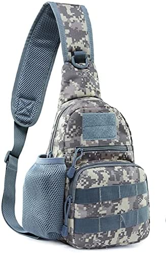 NuCamper Tactical Sling Bag Pack, Military Molle EDC Rover Shoulder Sling Backpack for Men Range,Hunting,Travel,Hiking (Python Black)