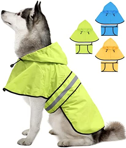 Weesiber Dog Raincoat – Reflective Dog Rain Jacket – Waterproof Dog Rain Coat – Lightweight Dog Poncho – Adjustable Dog Slicker for Large Dogs (X-Large, Green)