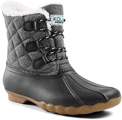 KOLILI Women’s Duck Boots Waterproof, Cold Weather Winter Boots, Insulated Warm Snow Boots