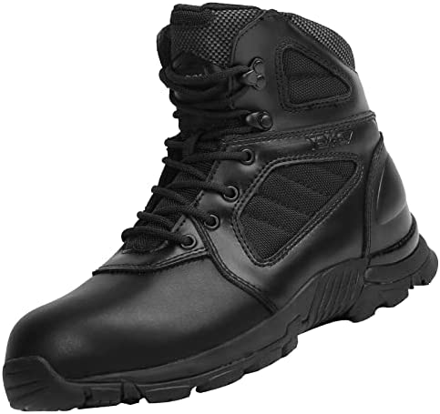 YEVHEV Tactical Military Boots, Men’s Work Lightweight Water Repellent Leather Combat Boots for Men