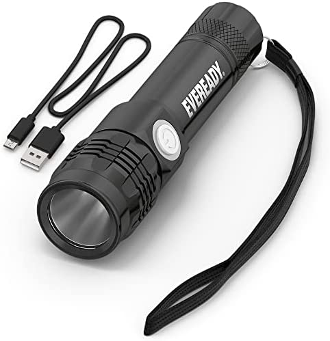 Eveready LED Tactical Flashlight, Bright Rechargeable Flashlights for Emergencies and Camping Gear, Water Resistant Flash Light