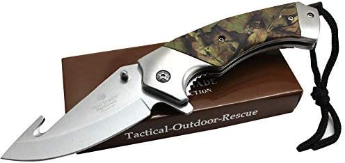 Wild Turkey Handmade Collection Very Strong and Durable Heavy Duty Everyday Carry Folding Knife with Fire Starter – Outdoor Survival Pocket Knife Ideal for Recreational Work Hiking Camping (JC)