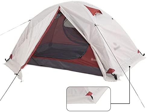 YANaafe Camping Tents, 2 People Backpacking Tent Outdoor Camping 4 Season Winter Skirt Tent Double Layer Waterproof Hiking Survival (Color : White, Size : 4 Season 2P)