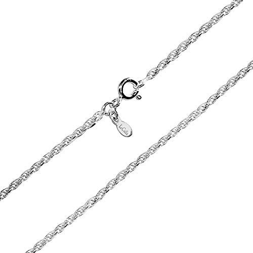 LeCalla Links Sterling Silver Italian Jewelry 2 MM, 3 MM Rope Chain Necklace for Teen Women and Men (18, 20, 22, 24, 26 Inches)