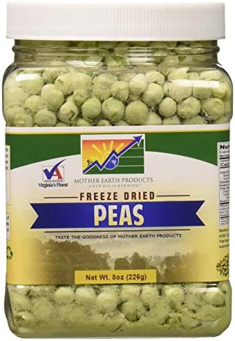 Mother Earth Products Freeze Dried Peas, Net Wt 8OZ (226g)