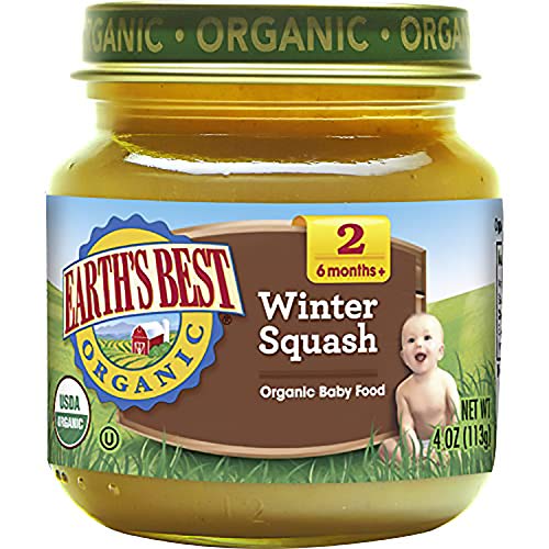 Earth’s Best Organic Stage 2 Baby Food, Winter Squash, 4 oz. Jar