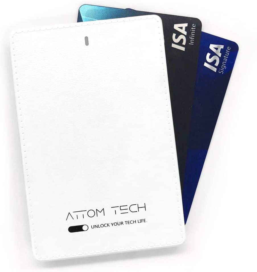 Attom Tech 2500mAh Power Bank Mini,Back-up Phone Battery Pack Ultra Slim,Pocket Size Thin External Phone Battery Pack Emergency Phone Power Built-in Charging Cable for Android Micro USB and Apple(WHT)