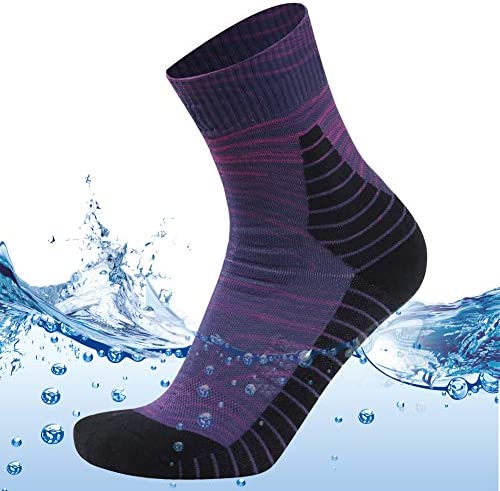 MK MEIKAN 100% Waterproof Socks, Women Men Digital Printing Cushioned Running Hiking Skiing Cycling Socks 1 Pair