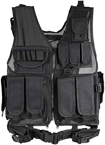 Sutekus Tactical Vest Ultralight Breathable Airsoft Paintball Vest Adjustable Lightweight Combat Vest for Games or Training