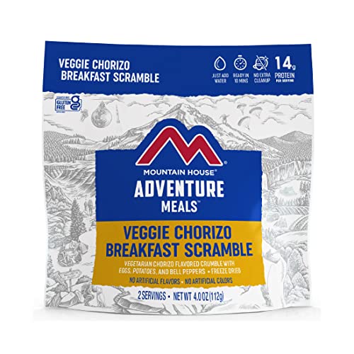 Mountain House Veggie Chorizo Breakfast Scramble | Freeze-Dried Backpacking & Camping Food | Gluten-Free & Vegetarian | 2-Servings