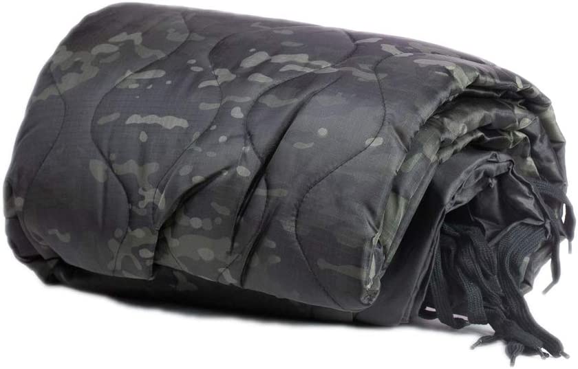 Farm Blue Black Camo Camping Military Blanket Tactical Woobie Blanket Poncho Liner – Lightweight, Multifunctional, All Weather Blankets – Camping Gear, Backpacking and Other Outdoor Activities