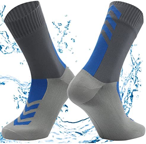 waterproof Socks for Men & Women, Breathable Cycling Hiking Skiing Mid Crew Socks 1 Pair