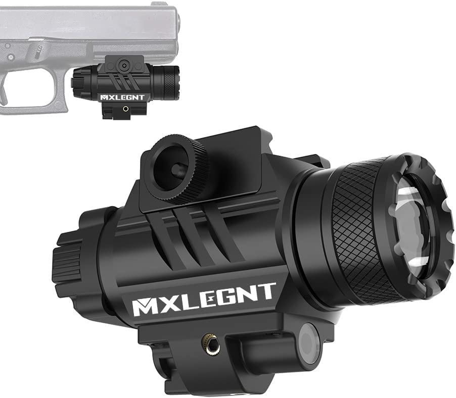 Tactical Flashlights – MXLEGNT 400 lumens Tactical Weapon Light Rail Mount for Pistol Copmact with Red Light,White LED and Strobe